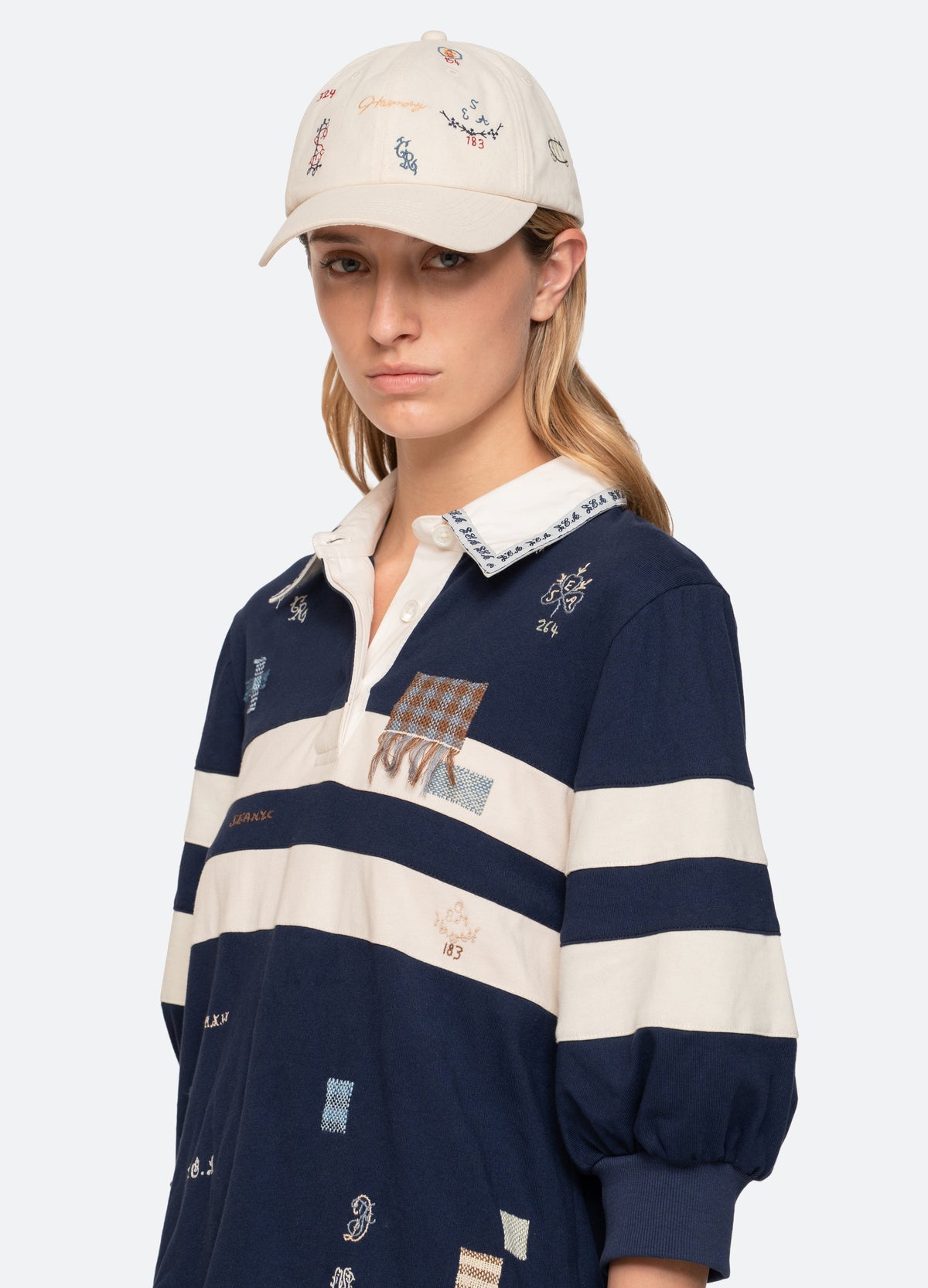 cream-claira hat-on model three quarter view - 9