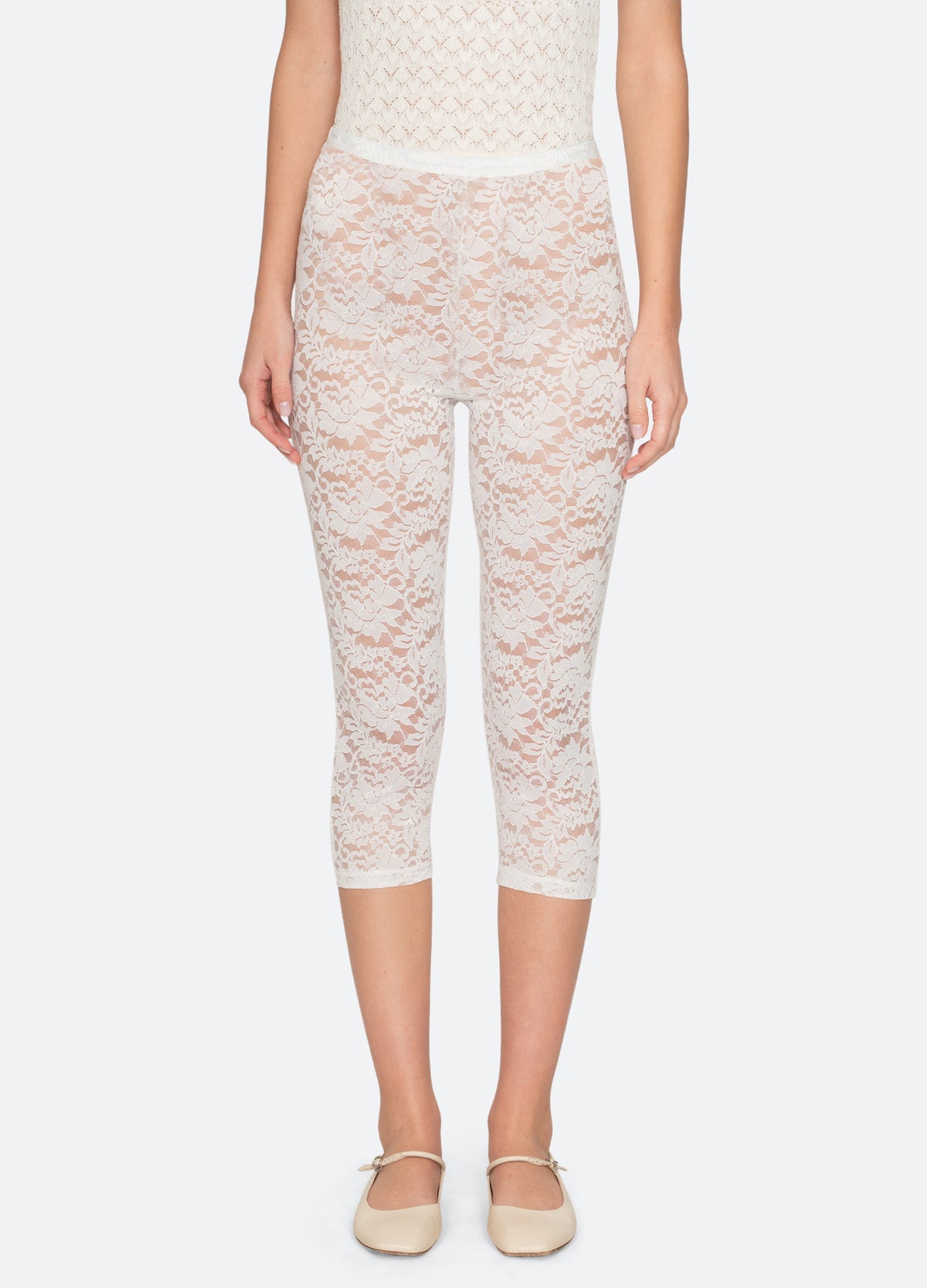 cream-lilian capri-front view - 6