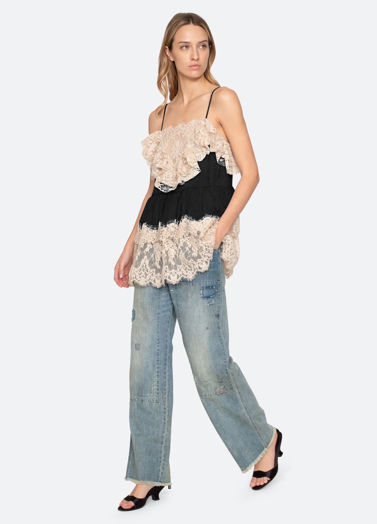 black-ethel tunic top-full body view - 6