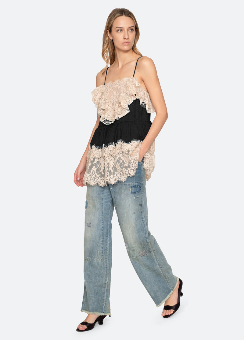 black-ethel tunic top-full body view - 6