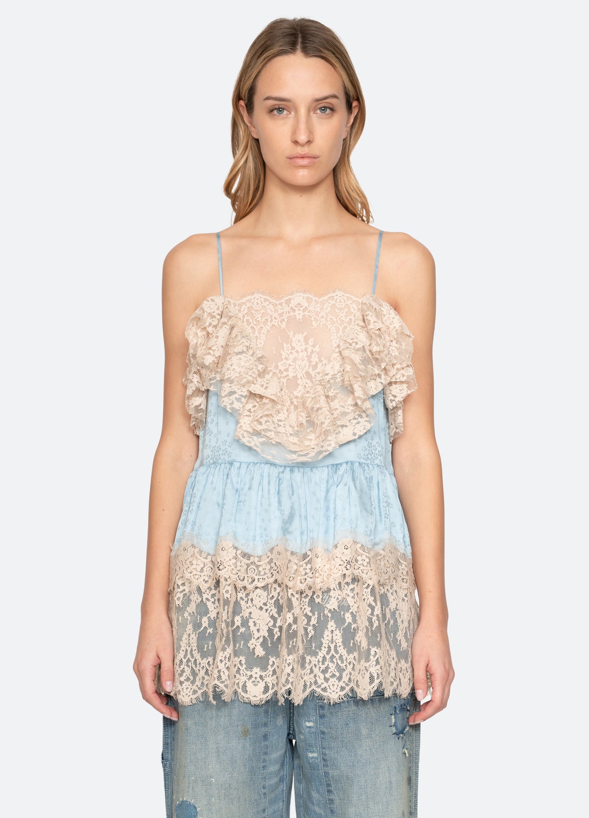 blue-ethel tunic top-front view - 2