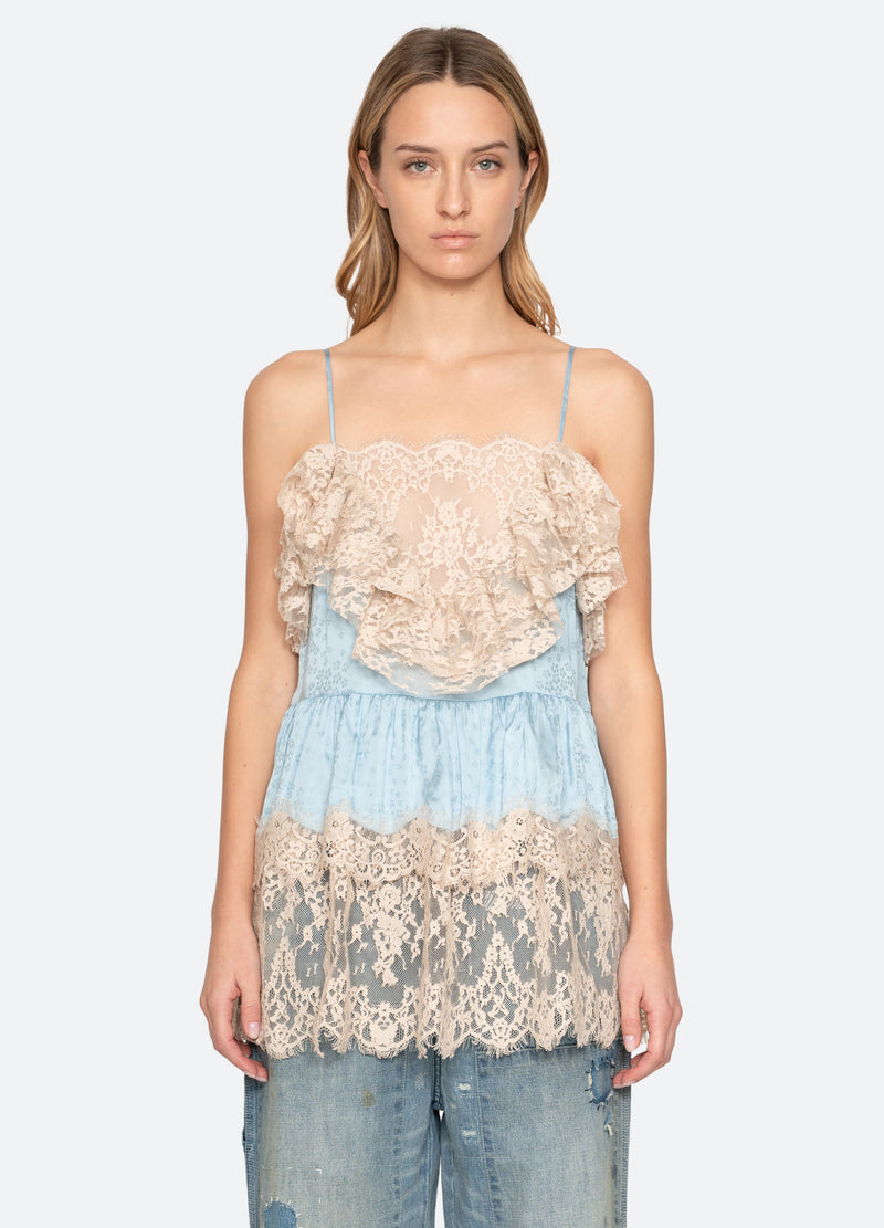 blue-ethel tunic top-front view - 2