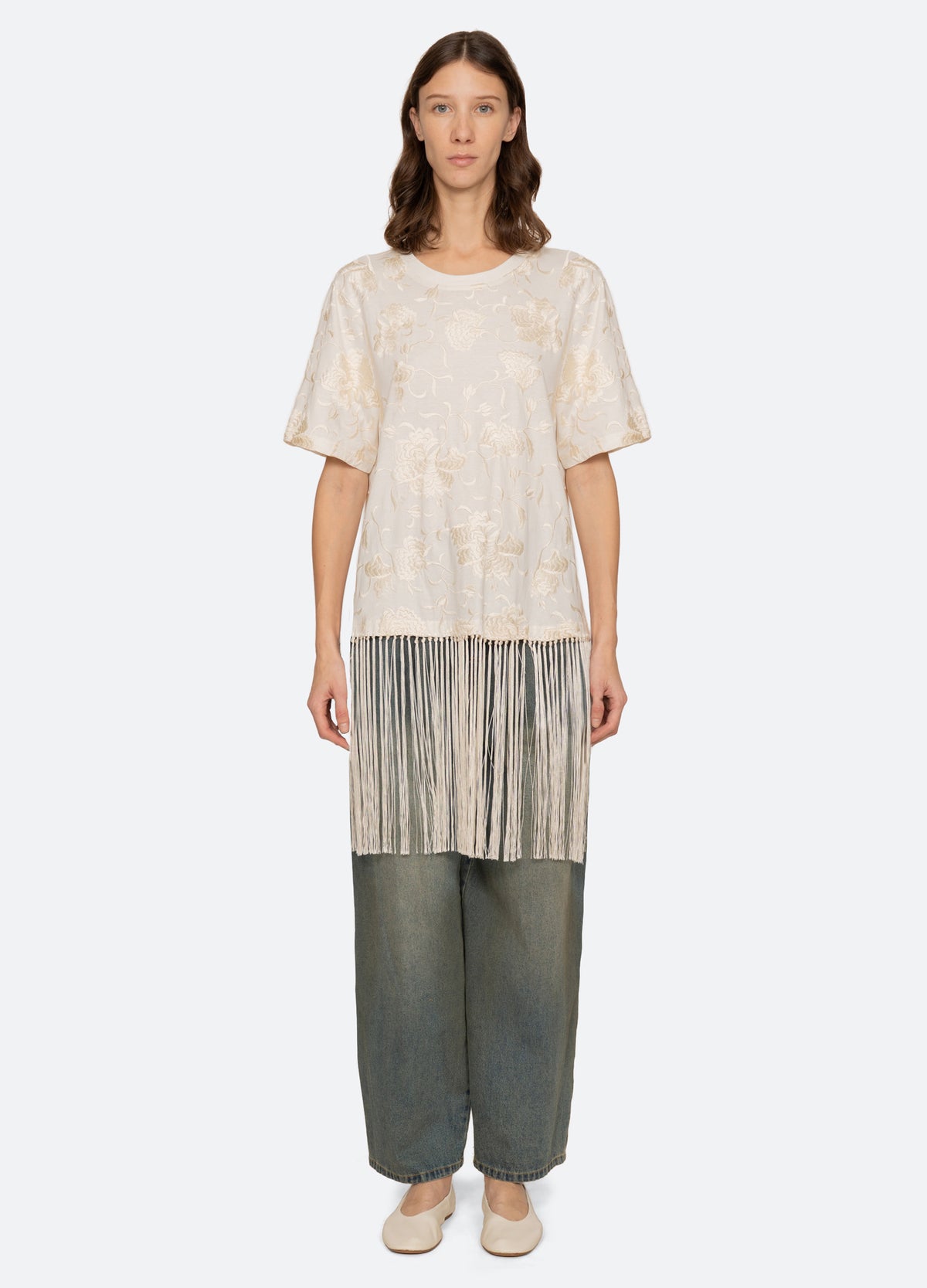 white-rafina combo t-shirt-front view - 6