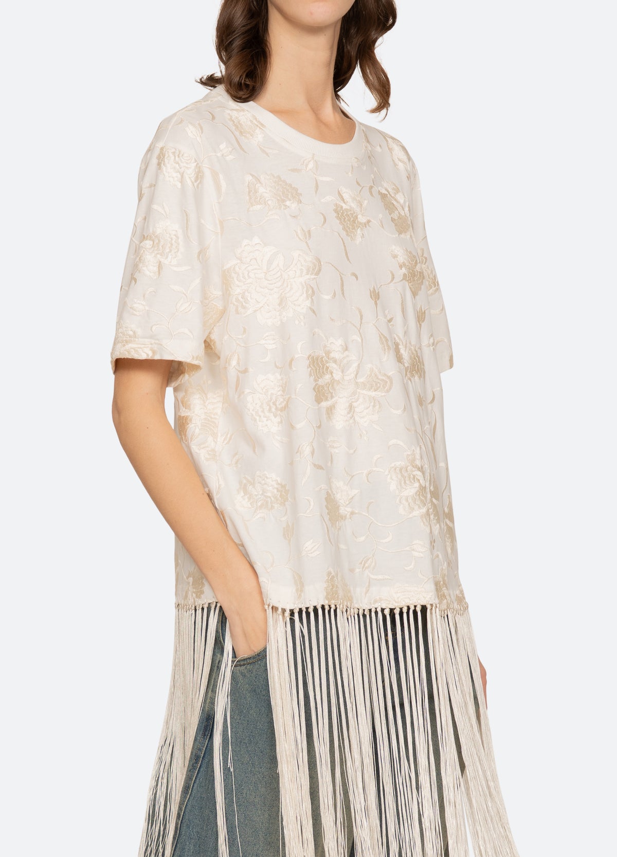 white-rafina combo t-shirt-detail view - 2