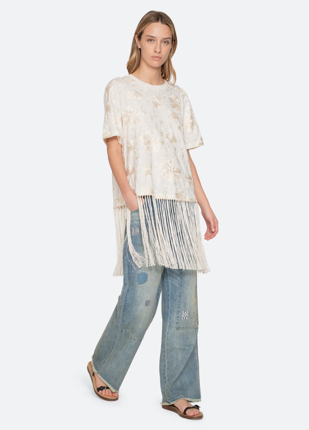 white-rafina combo t-shirt-front view