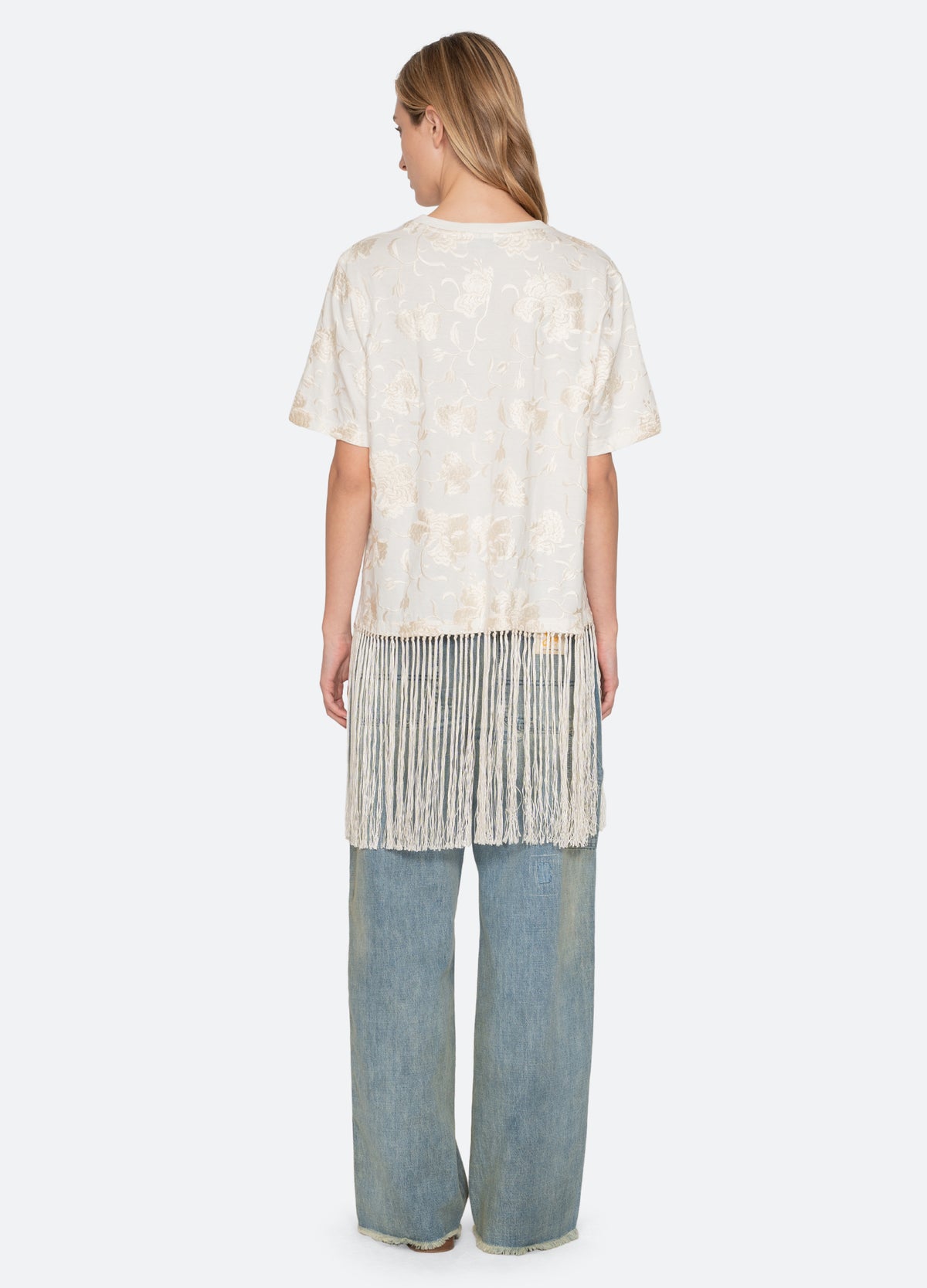 white-rafina combo t-shirt-back view - 2