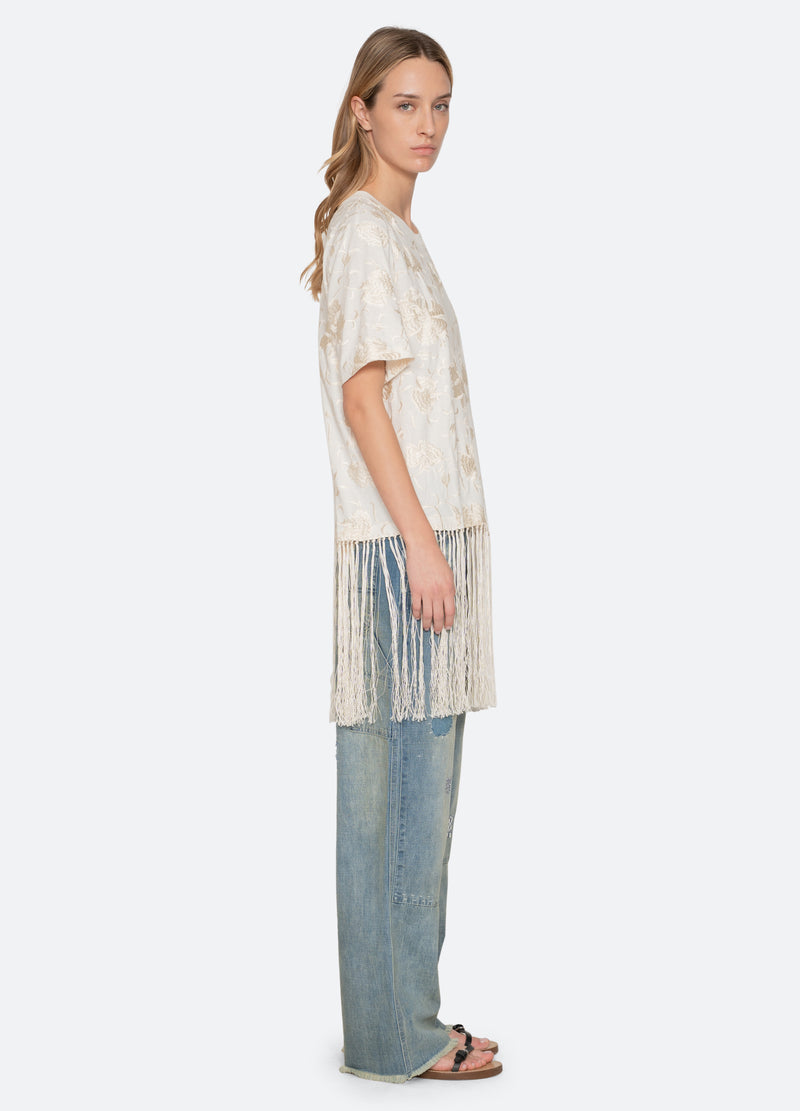 white-rafina combo t-shirt-side view - 3