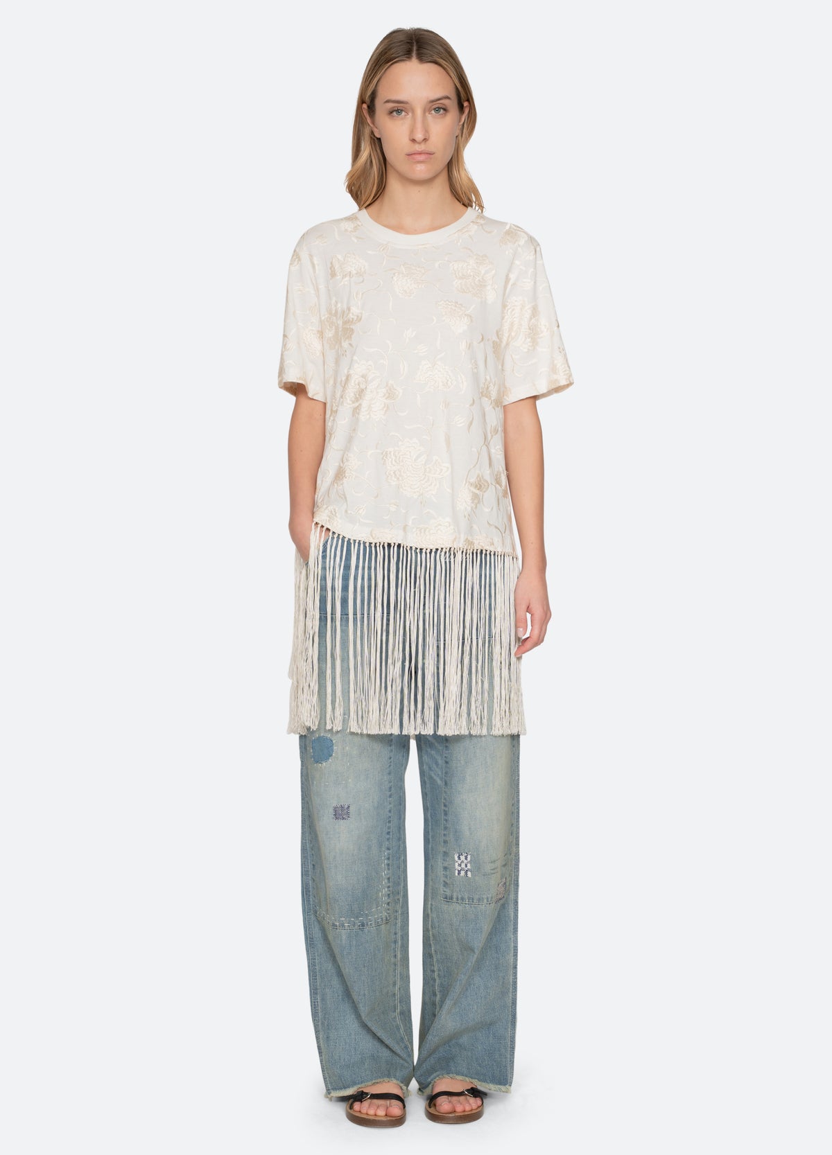 white-rafina combo t-shirt-front view 2 - 5