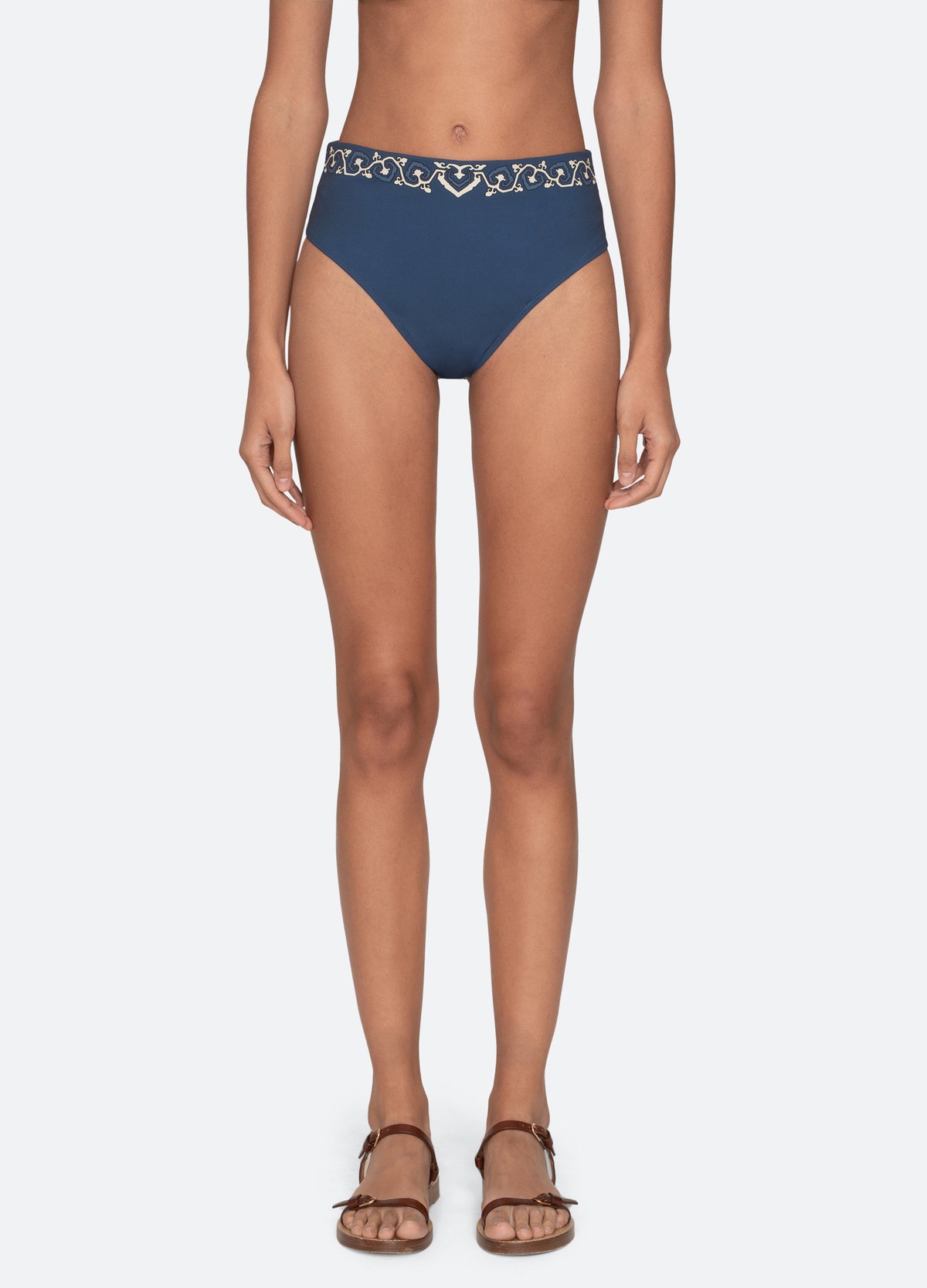 navy-blaise bikini bottom-front view