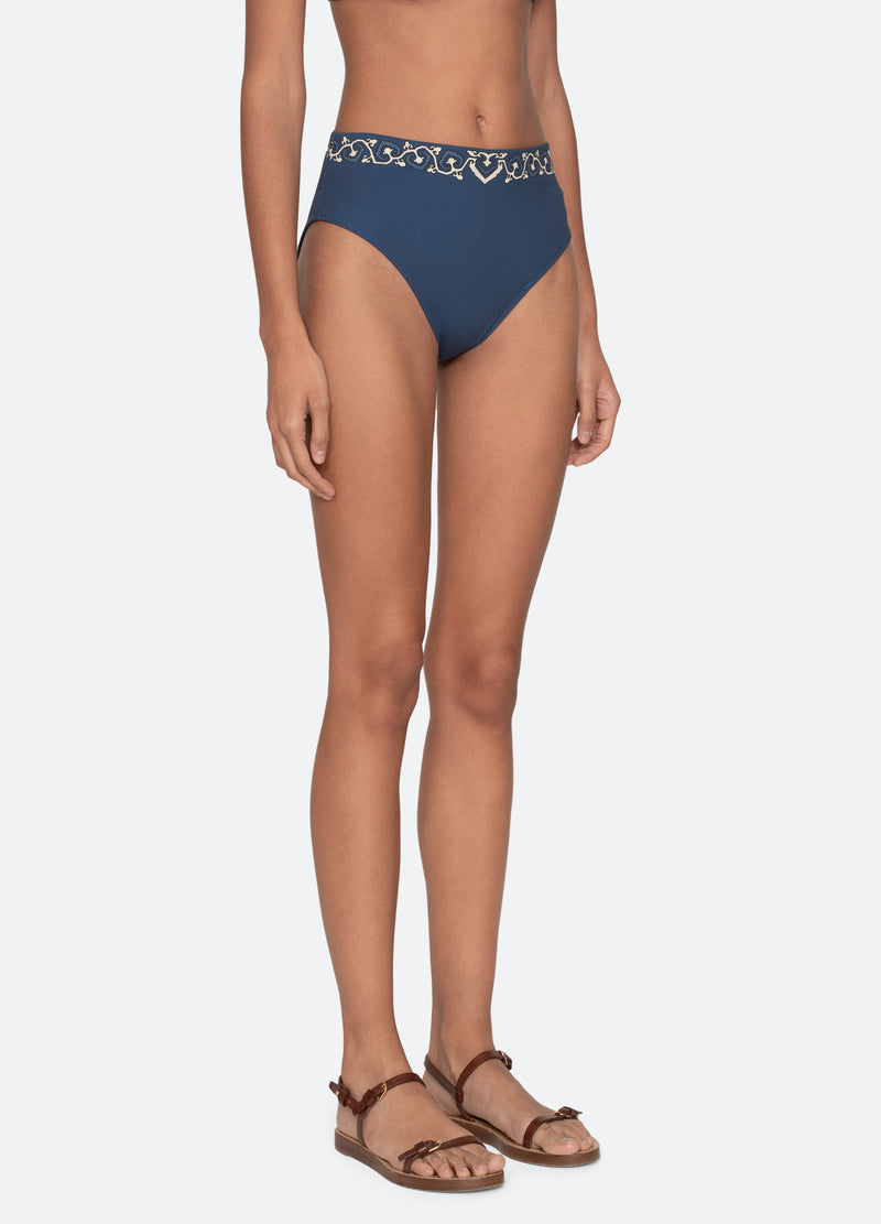 navy-blaise bikini bottom-three quarter view - 5
