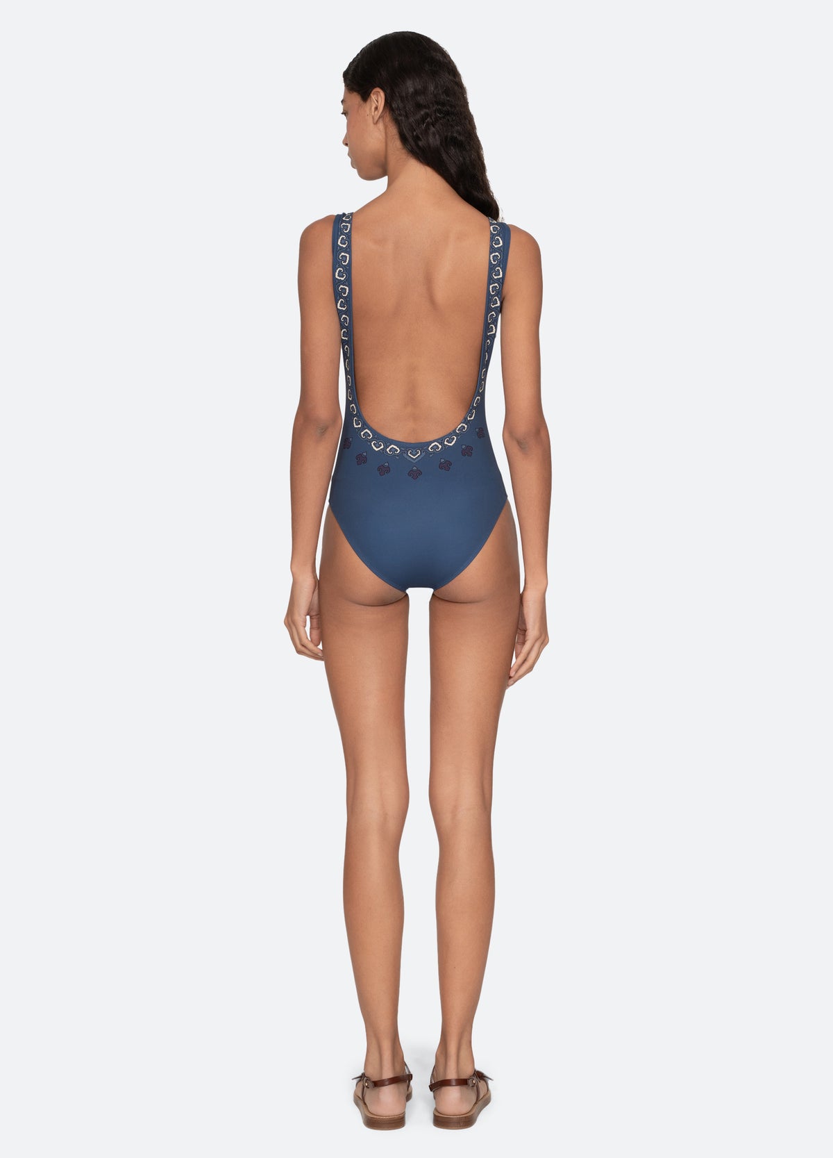 navy-blaise one piece-back view - 3