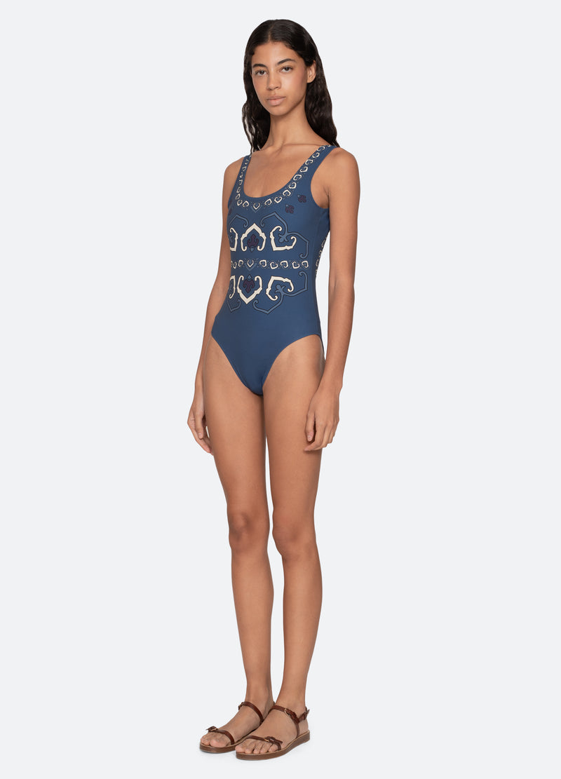 navy-blaise one piece-three quarter view - 5