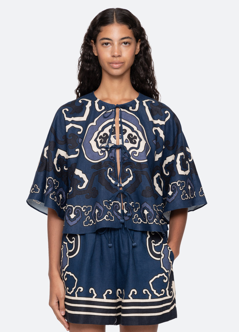 navy-blaise top-front view - 1