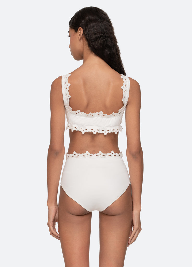 white-leila bikini top-back view - 2