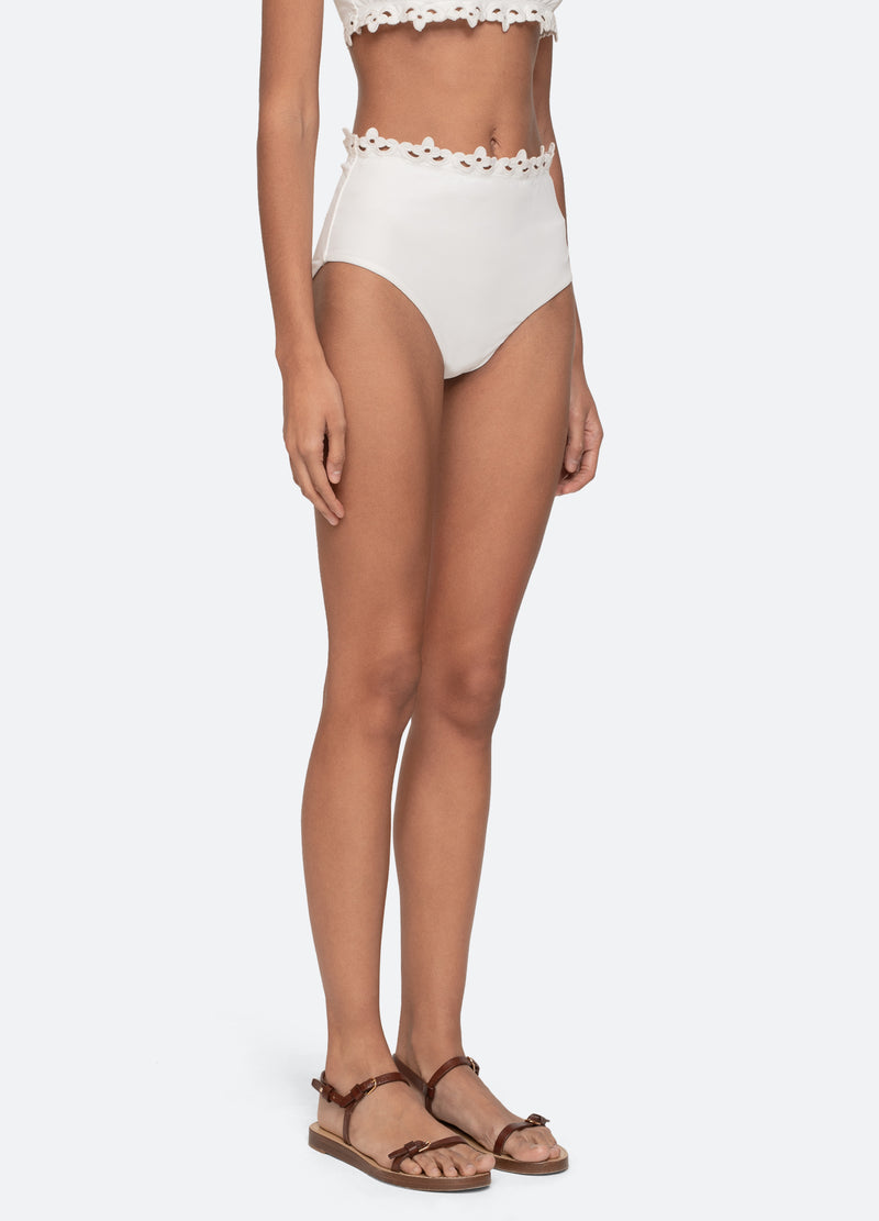 white-leila bikini bottom-three quarter view - 5