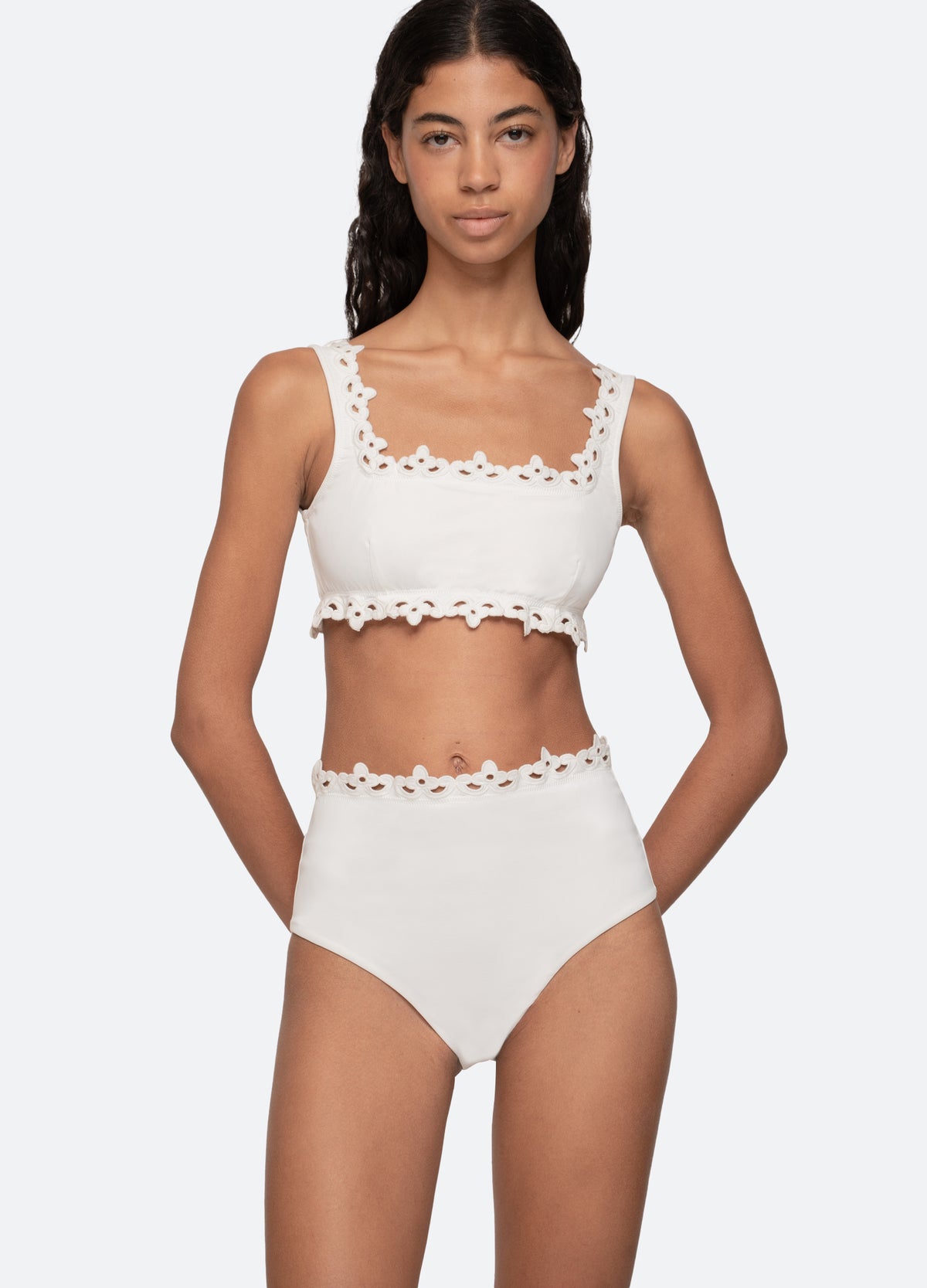 white-leila bikini bottom-detail view - 7