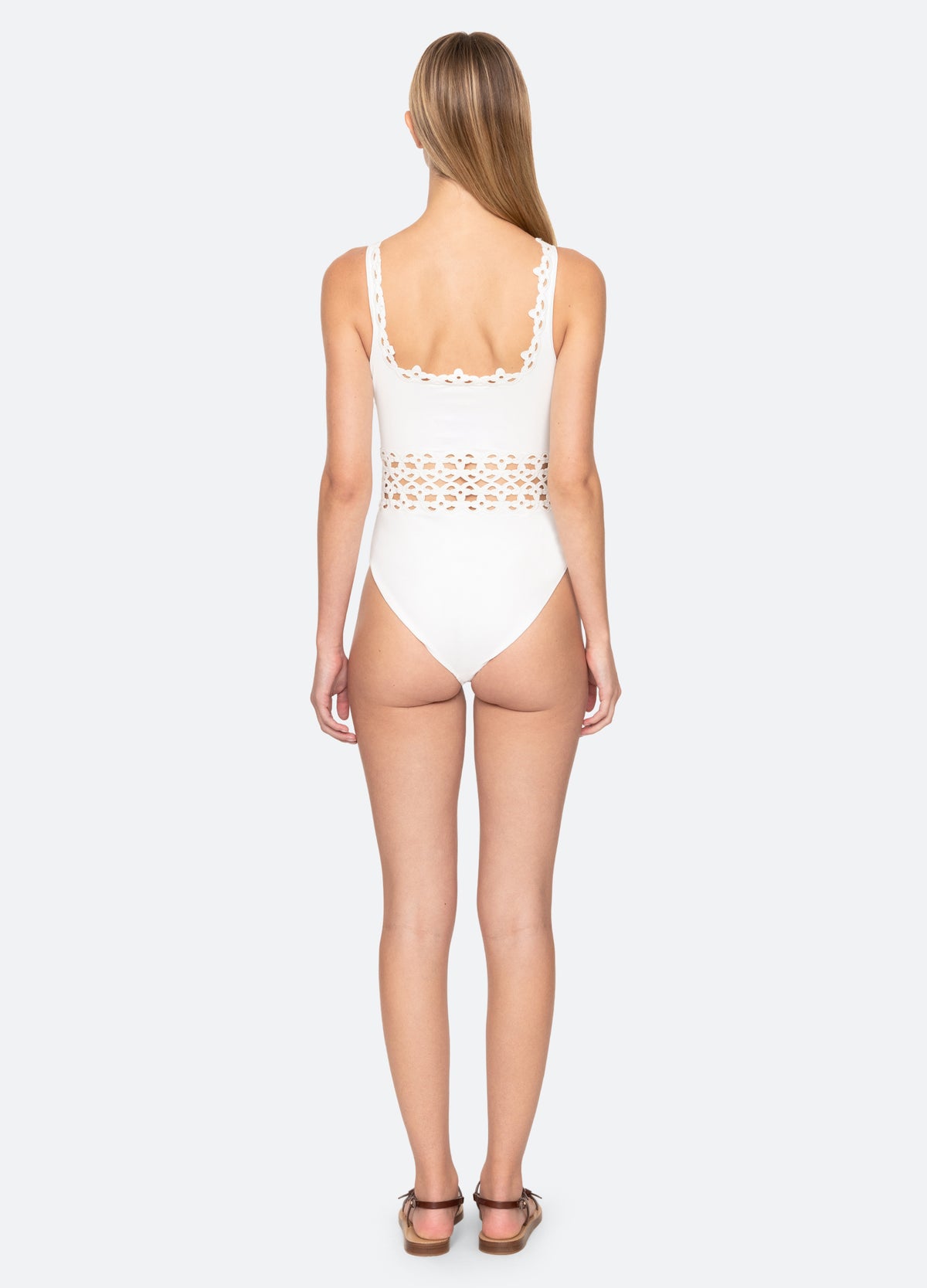 white-leila one piece-back view - 9