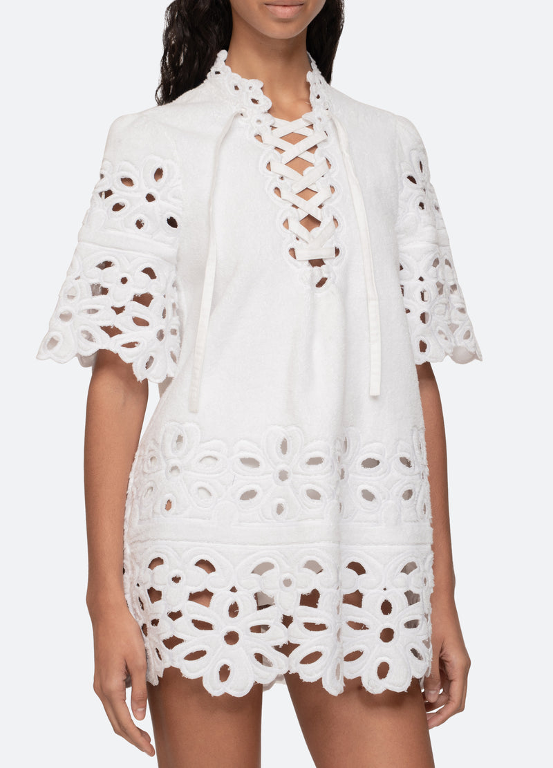 white-leila coverup-detail view - 6