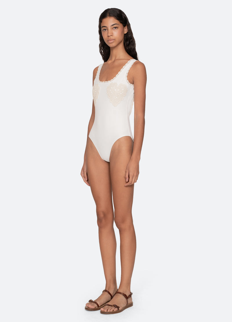 white-madelyn one piece-three quarter view - 5