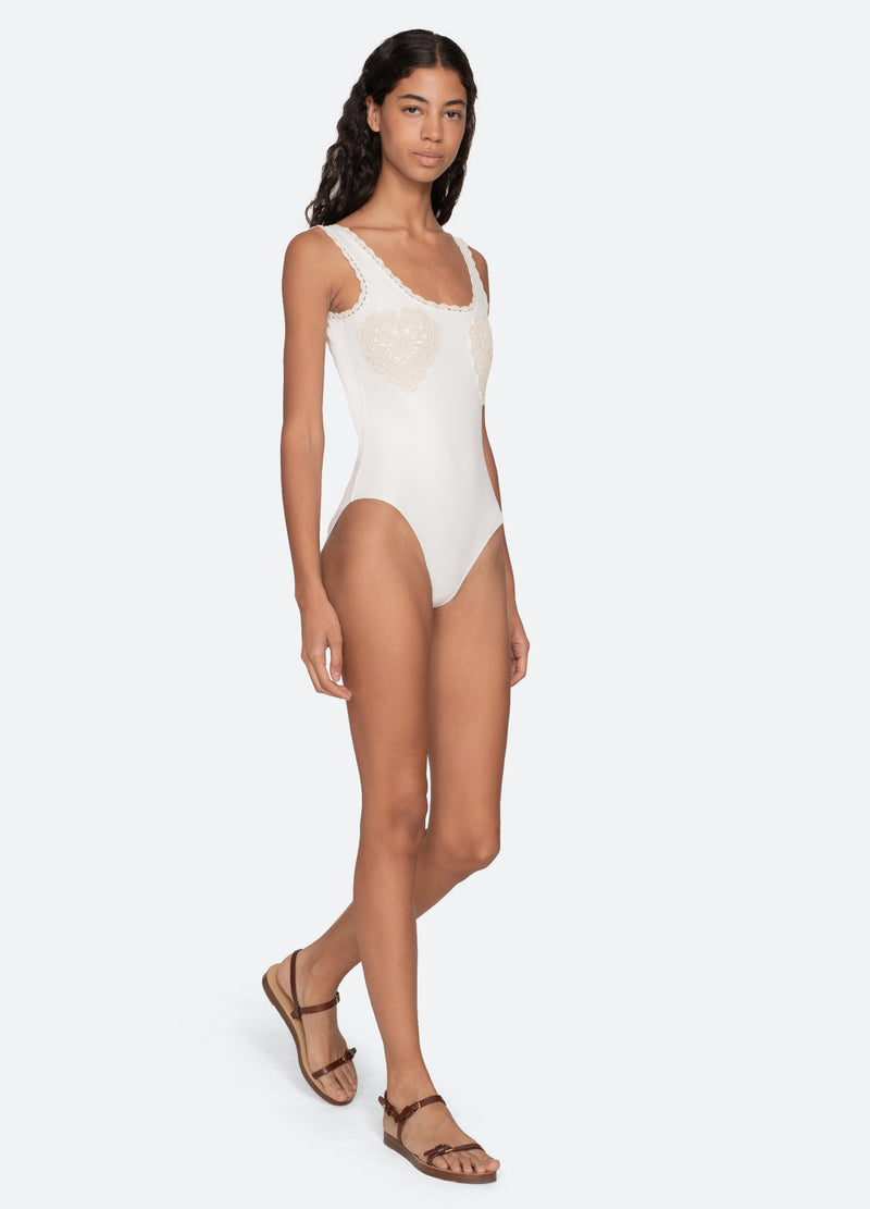 white-madelyn one piece-walking view - 6