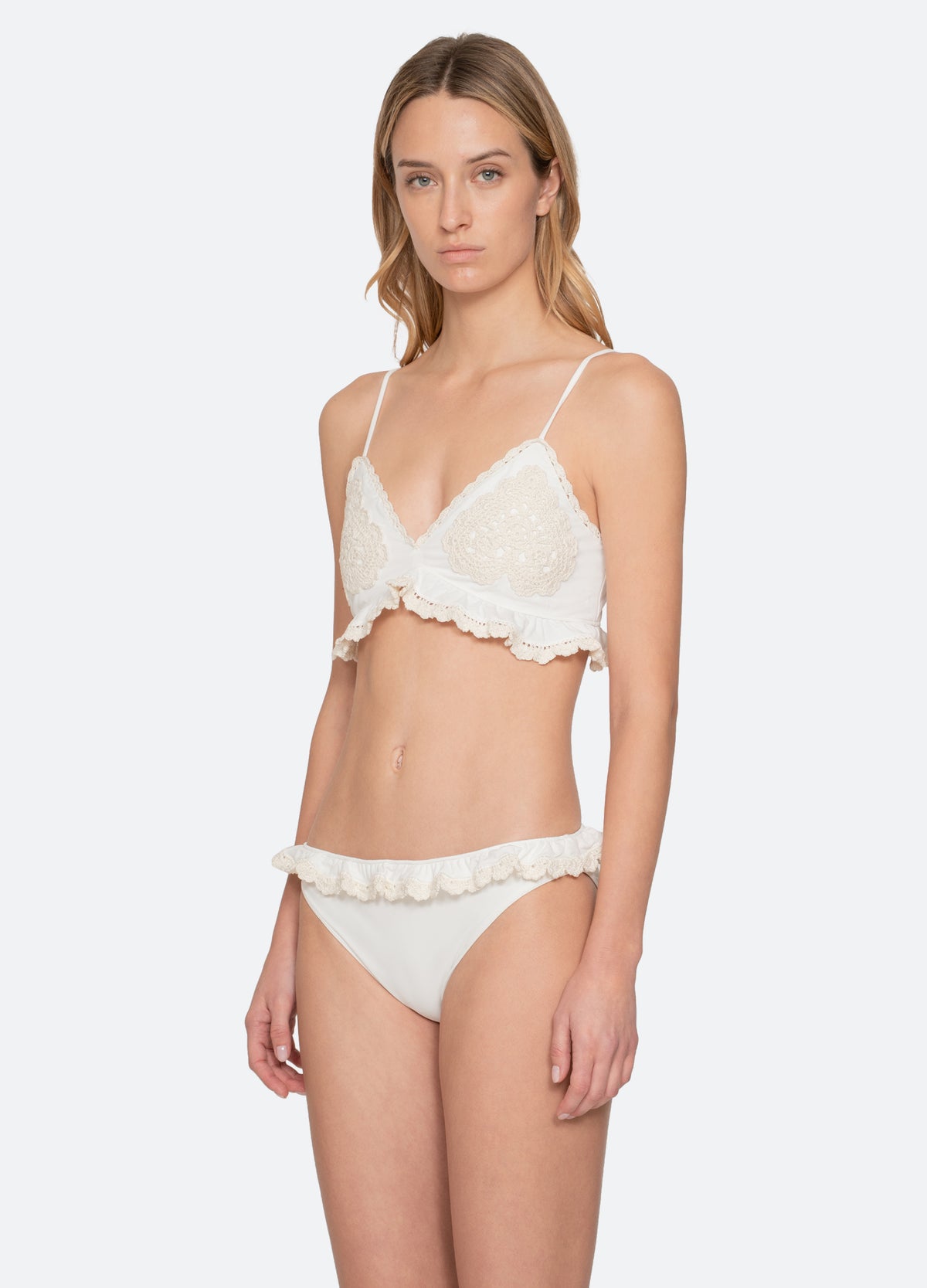 white-madelyn bikini top-three quarter view - 5