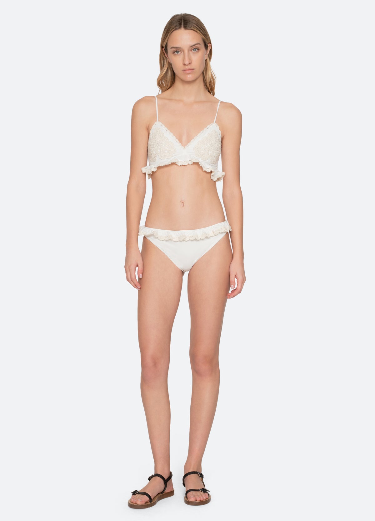 white-madelyn bikini top-full body view - 7