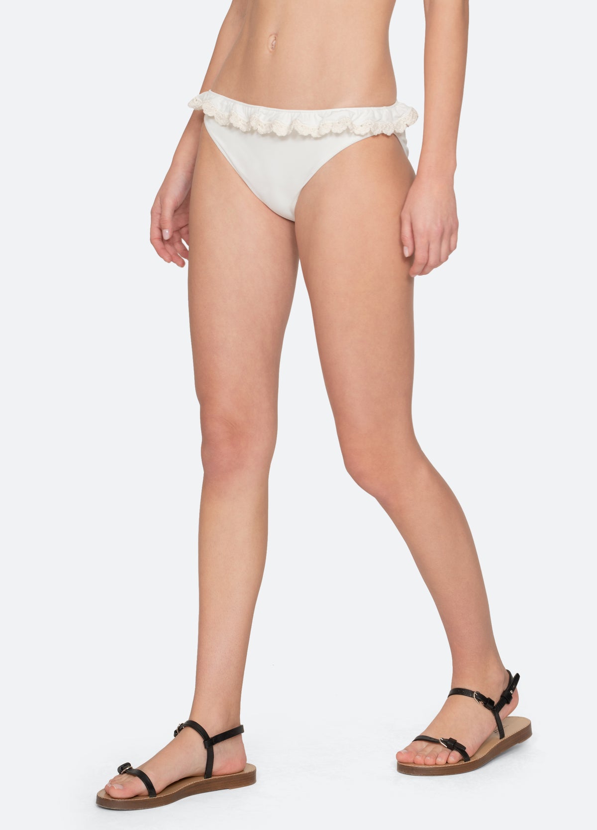 white-madelyn bikini bottom-walking view - 5