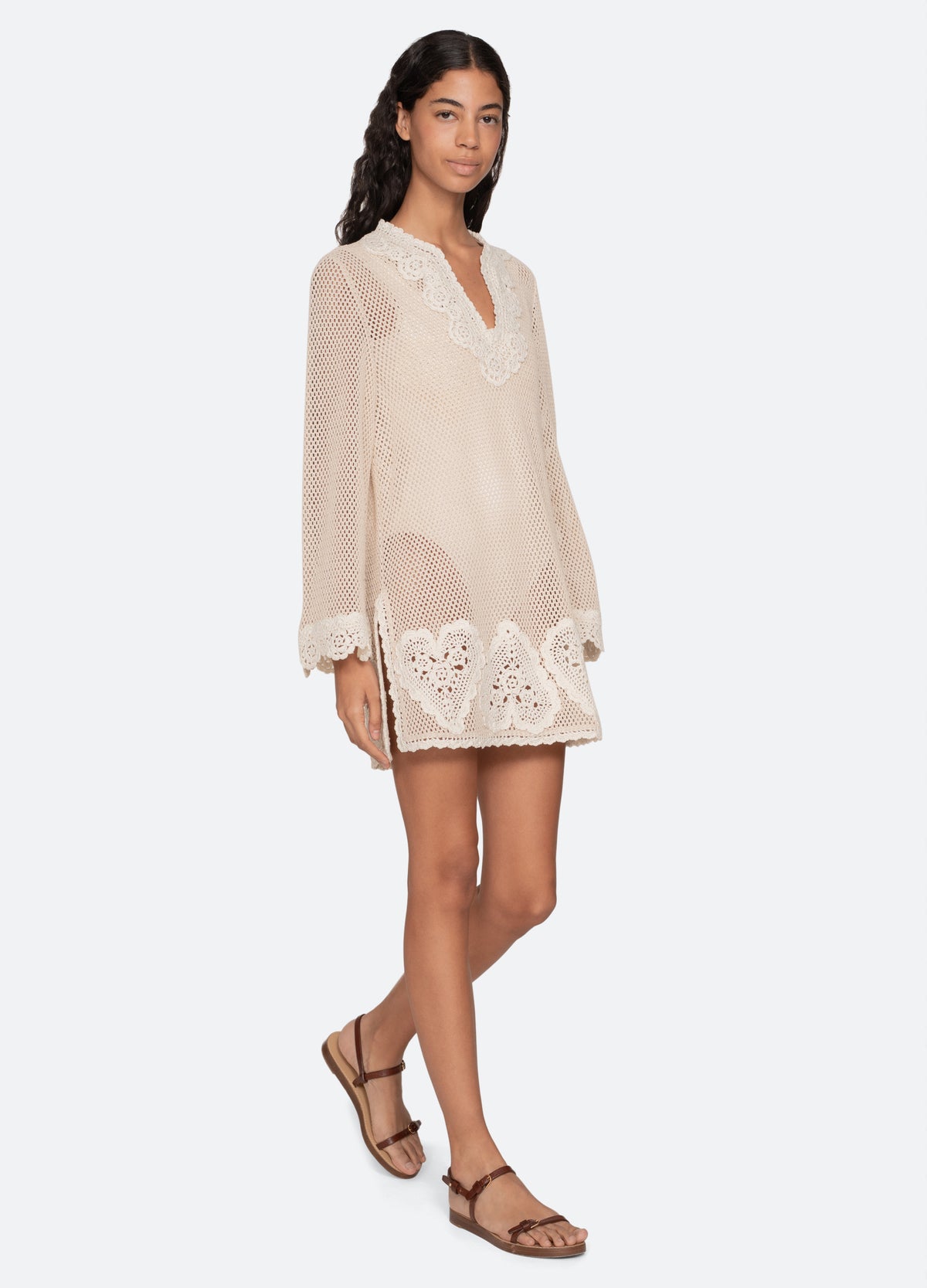 cream-madelyn tunic-front view - 2