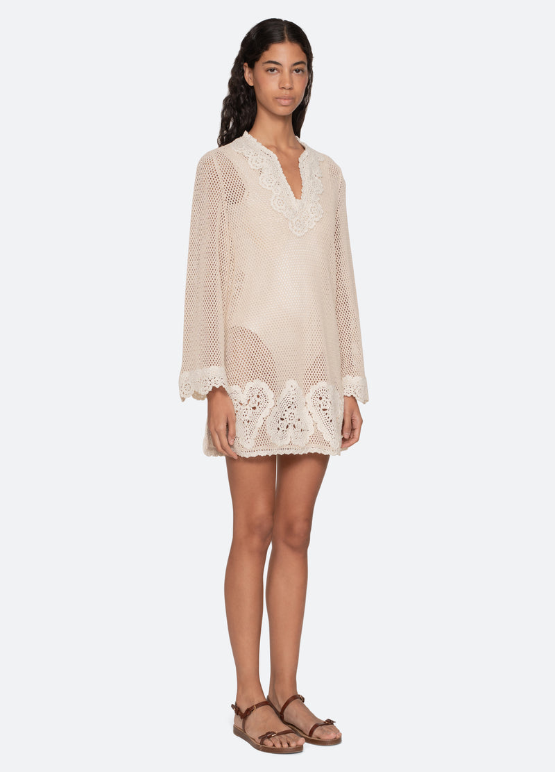 cream-madelyn tunic-three quarter view - 5