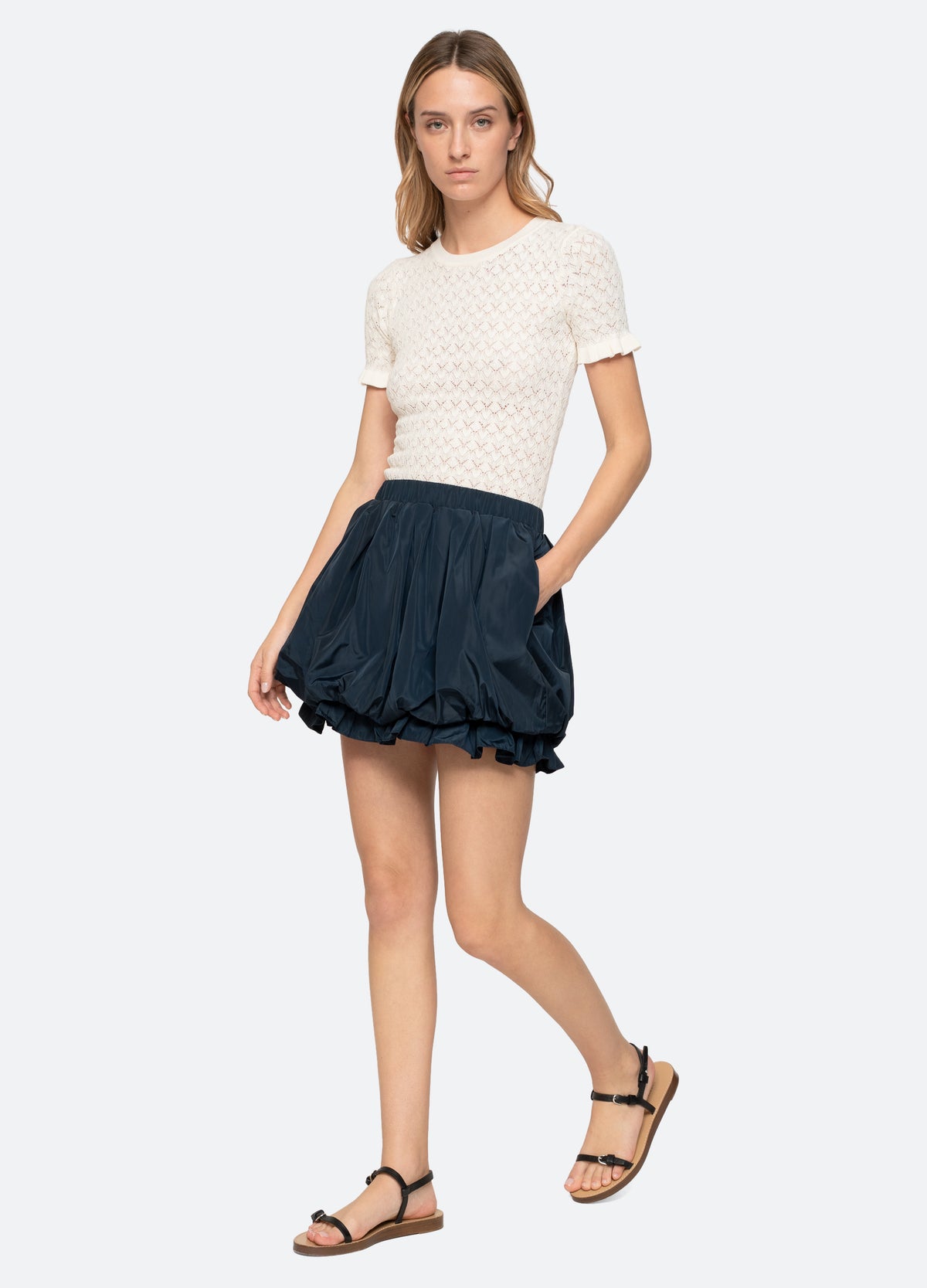 navy-averie skirt-full body view - 2