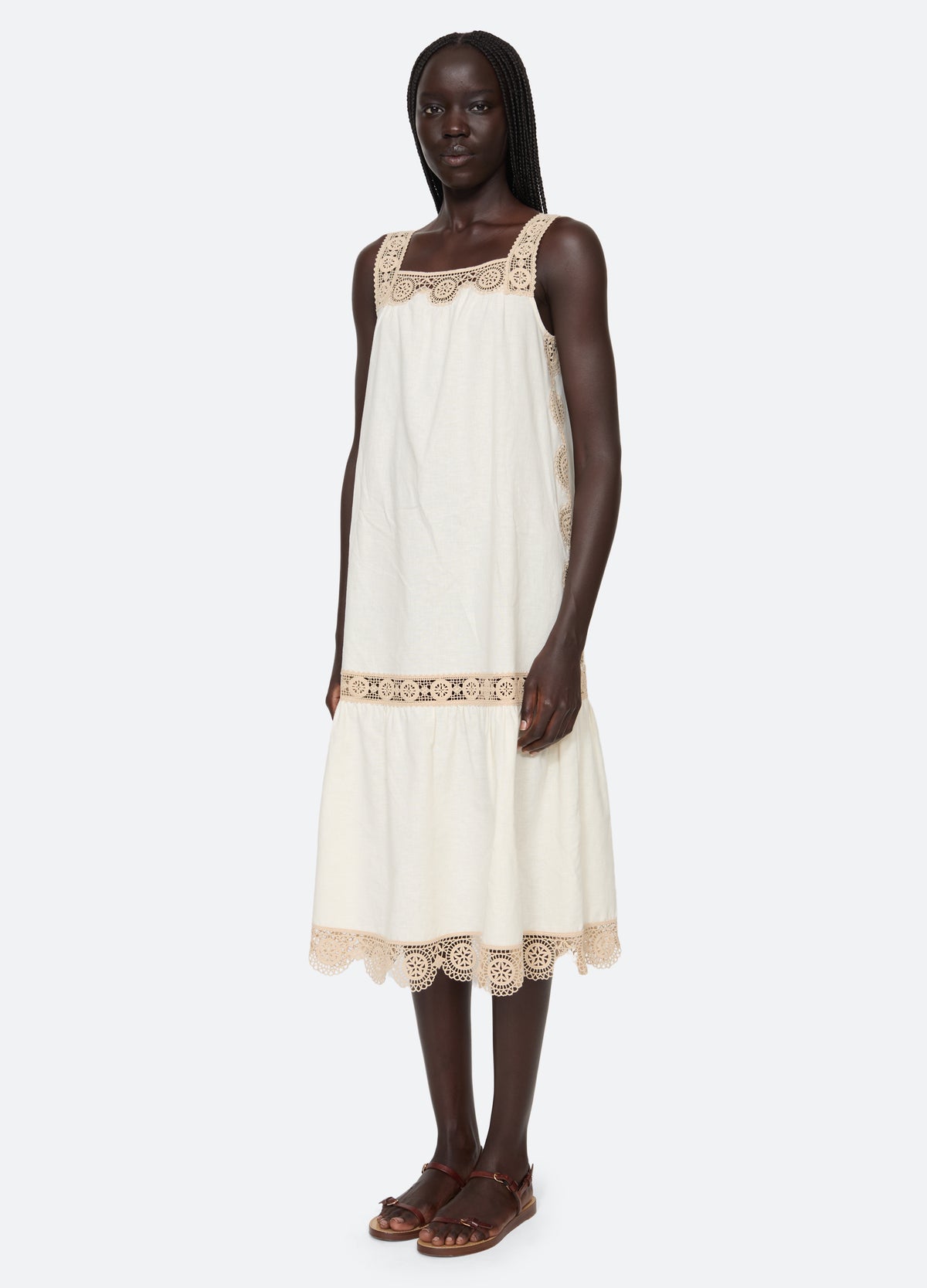 ecru-niamh dress-three quarter view - 3