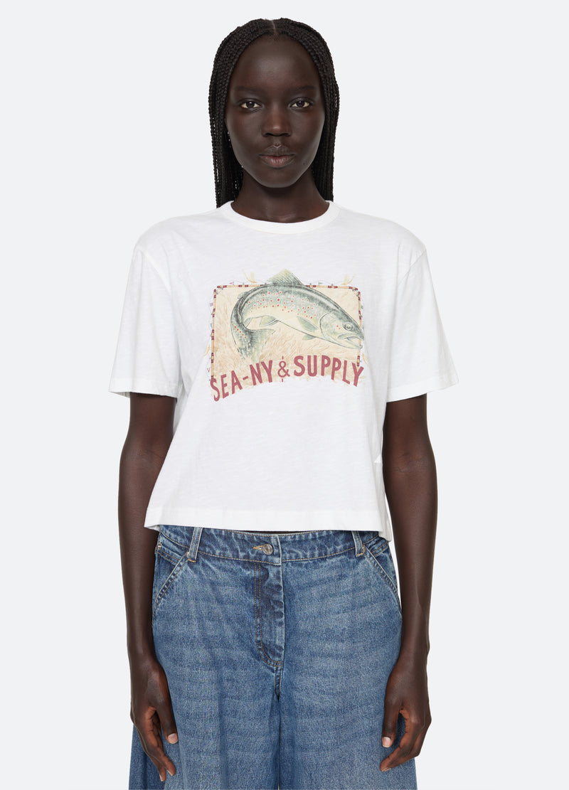 white-crew t-shirt-front view 2 - 6
