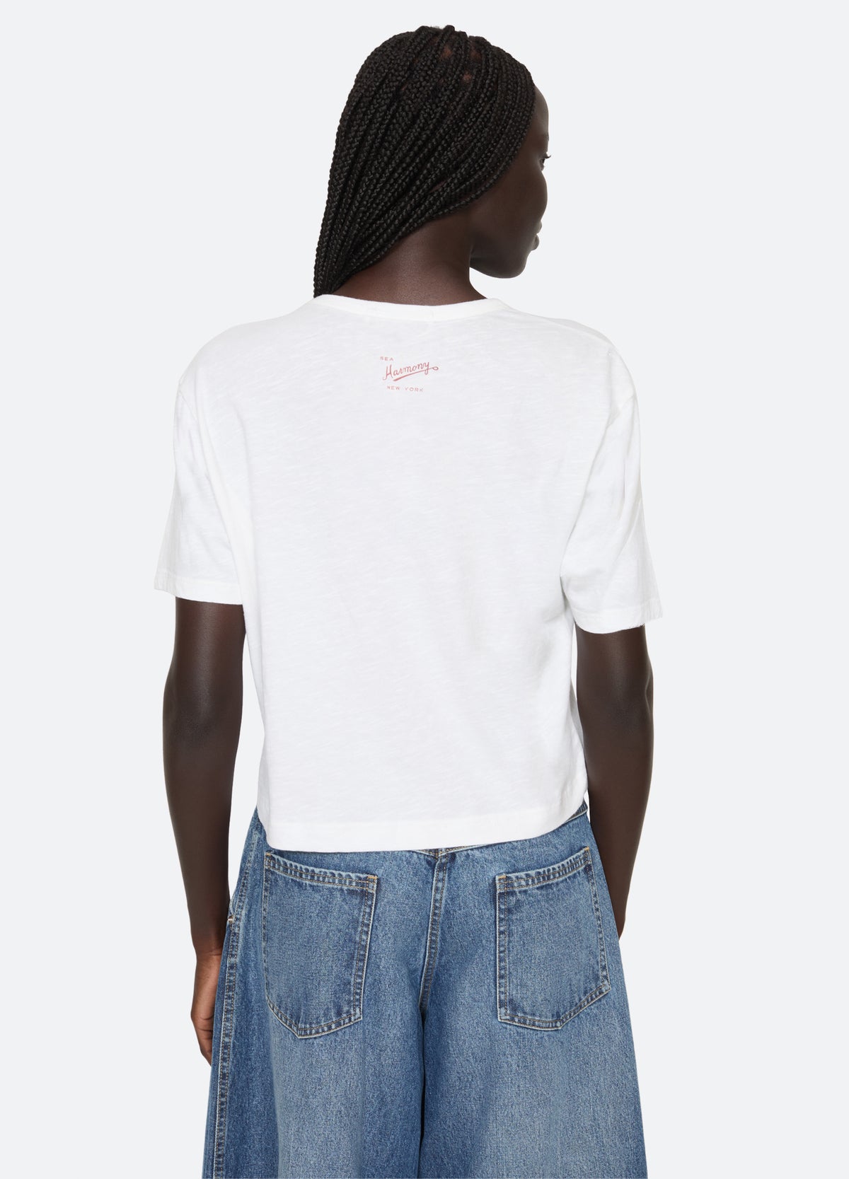 white-crew t-shirt-back view - 3