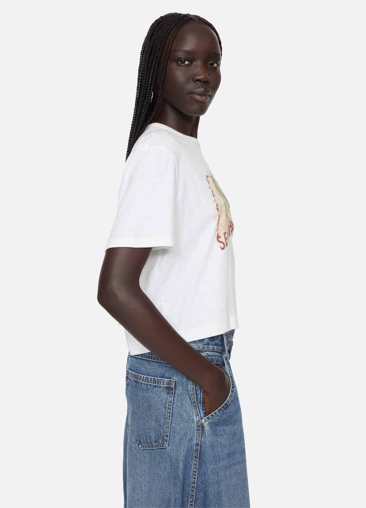 white-crew t-shirt-side view - 4