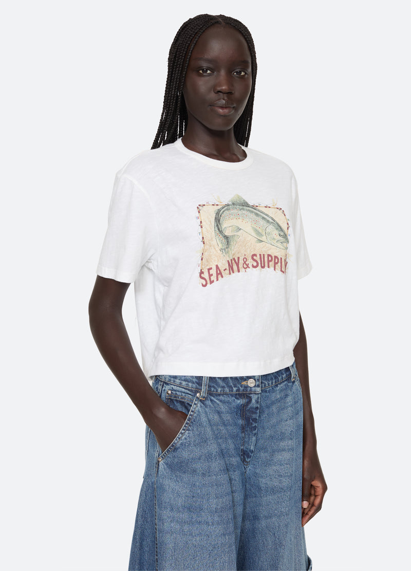 white-crew t-shirt-three quarter view - 5