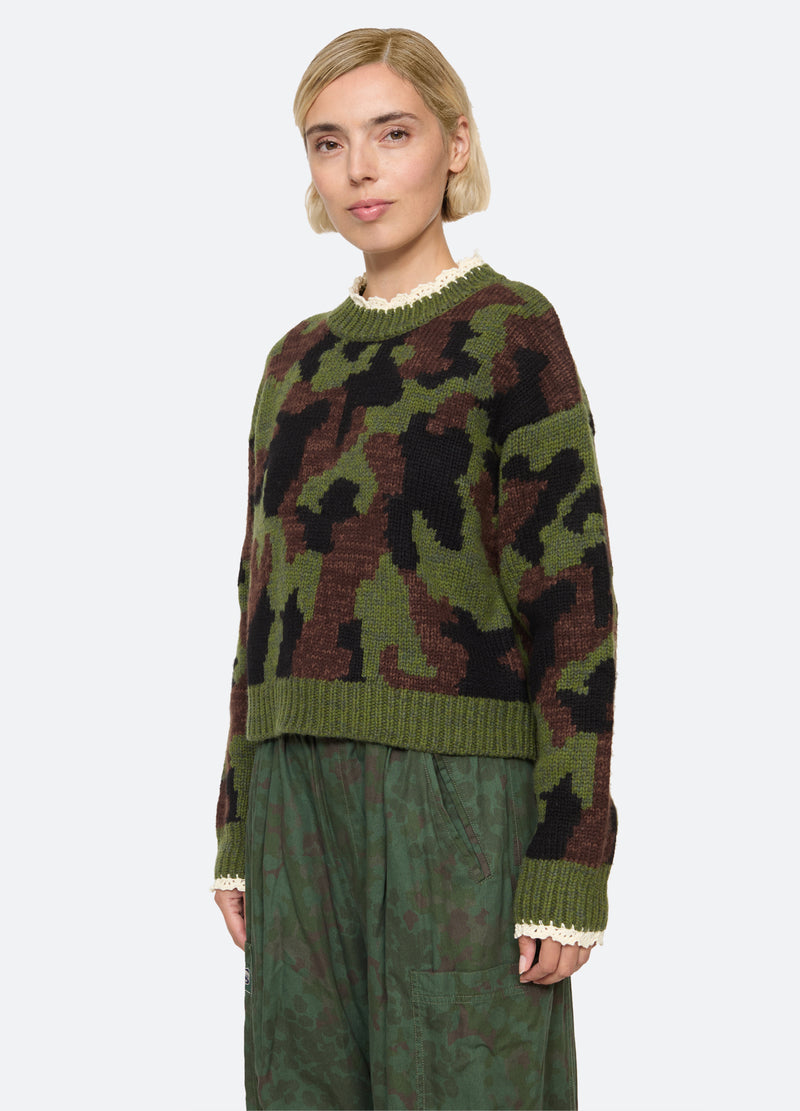 multi-channing sweater-three quarter view - 5