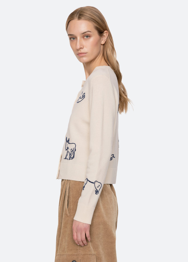 ivory-demi cardigan-side view 2 - 5