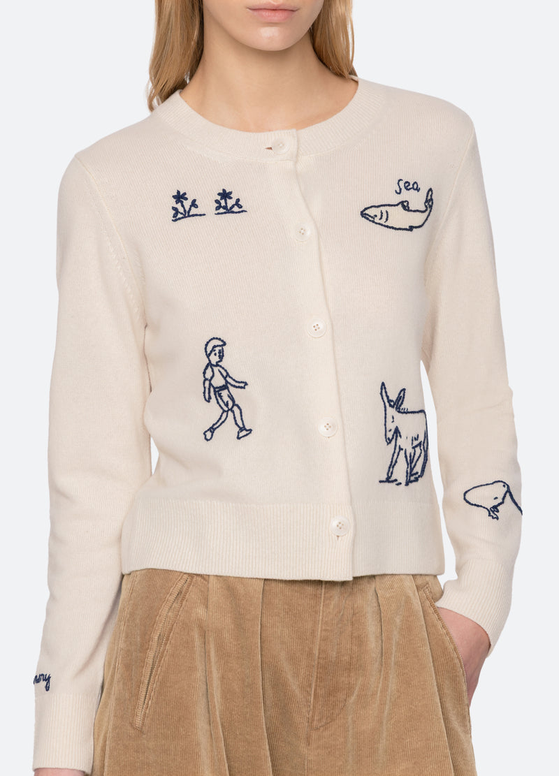 ivory-demi cardigan-demi view - 7