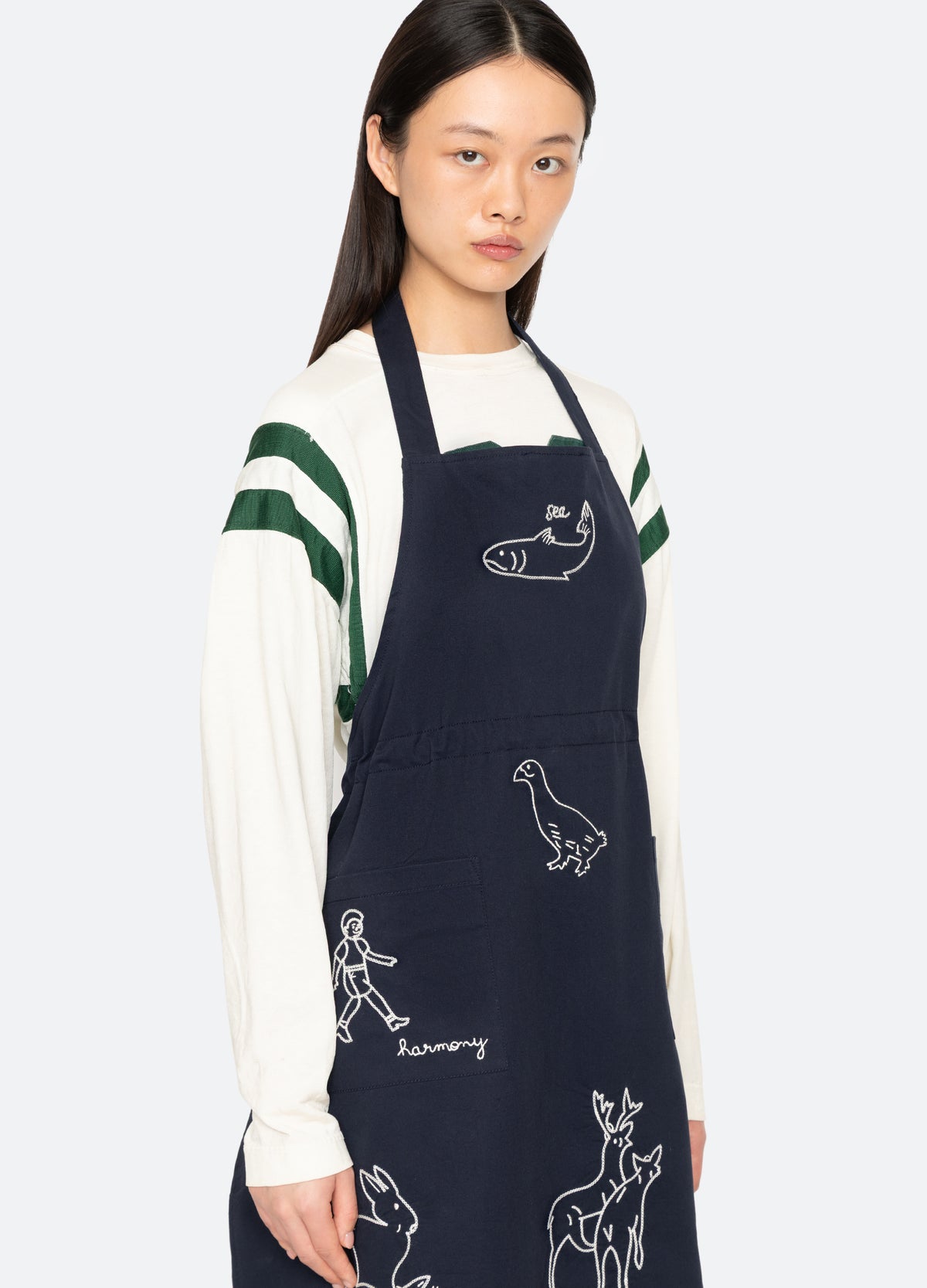 navy-demi apron-detail view - 6