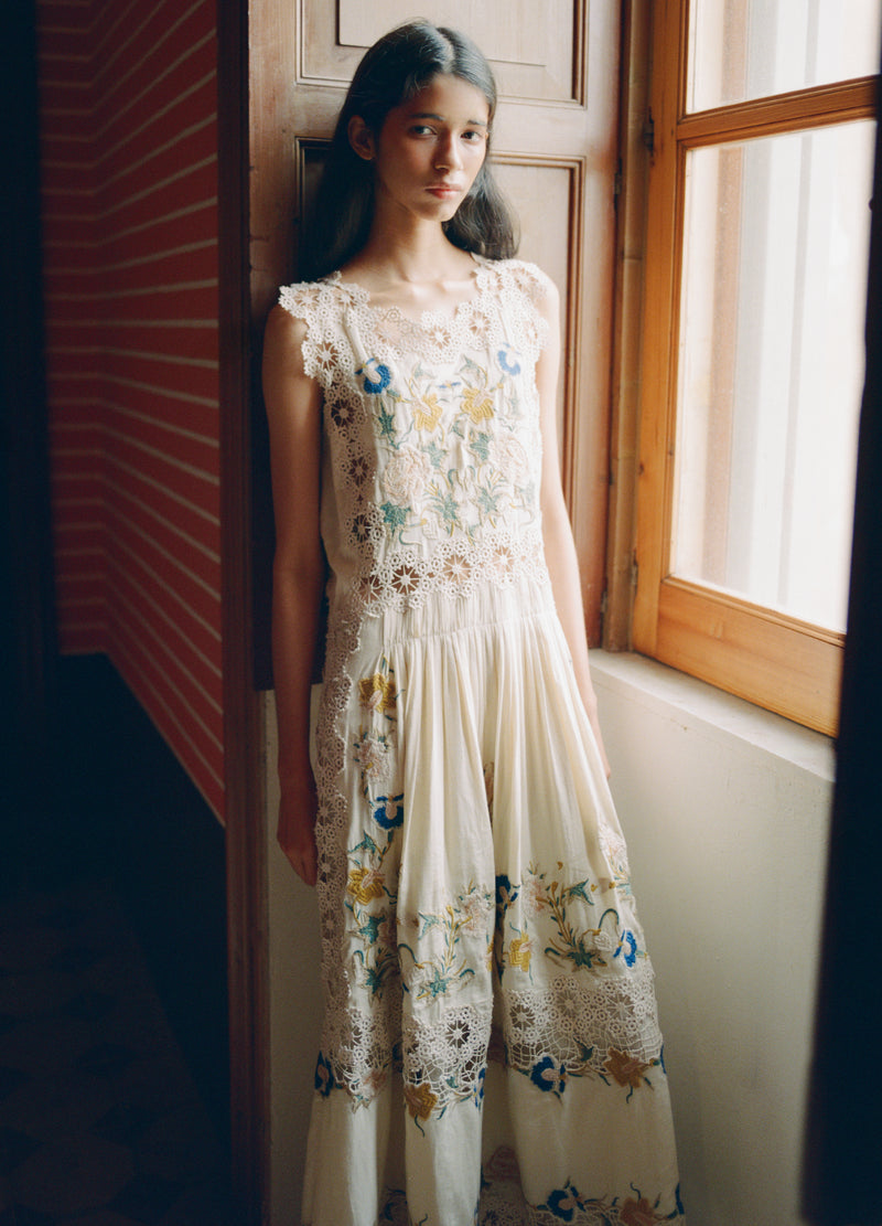 cream-adonna dress-editorial view - 1