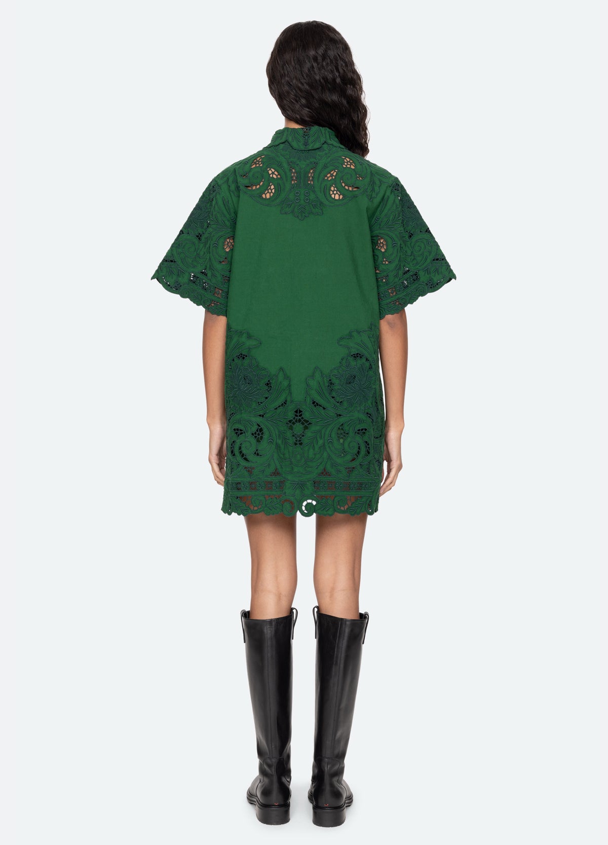 green-ceci s/s dress-back view - 2