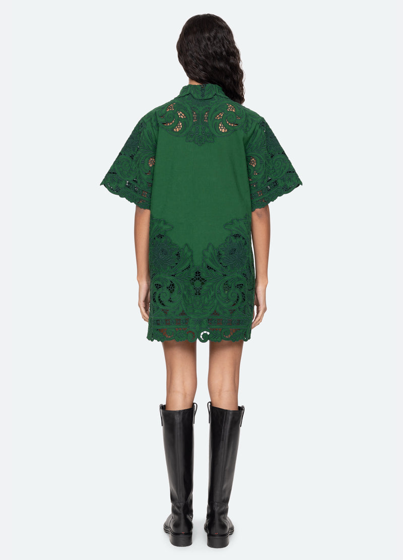 green-ceci s/s dress-back view - 2