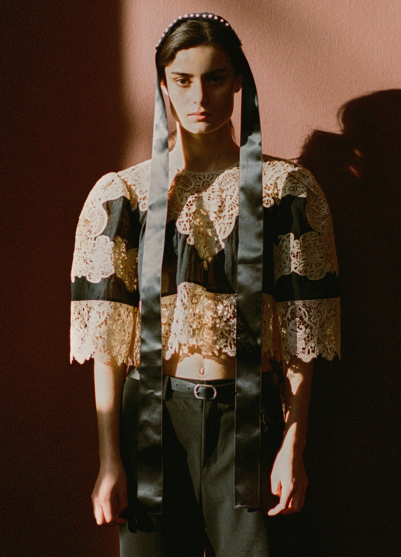 black-inez pearl headband-editorial view - 2