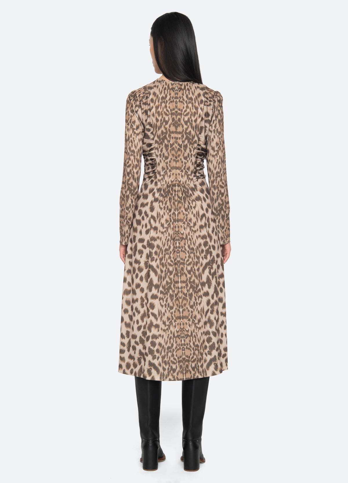 cream-claude l/s dress-back view - 9