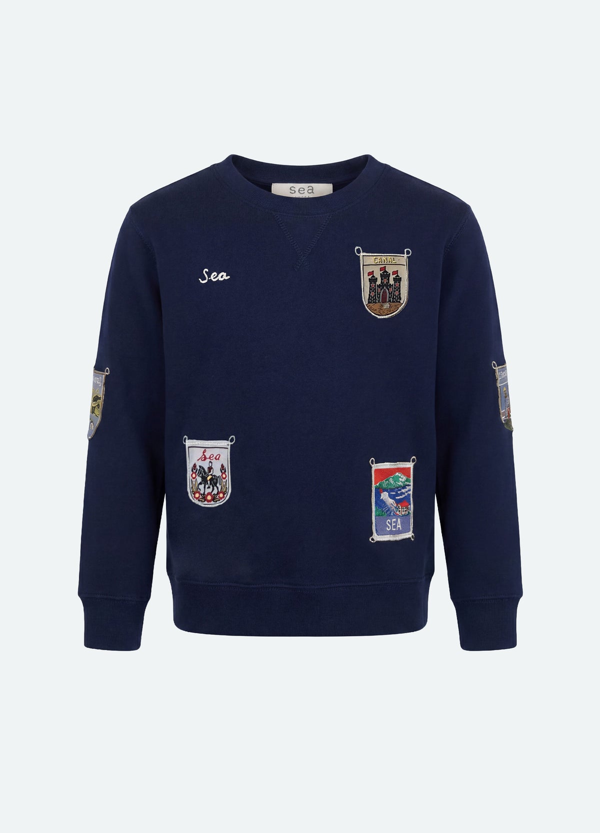 navy-davis kids sweatshirt-front view
