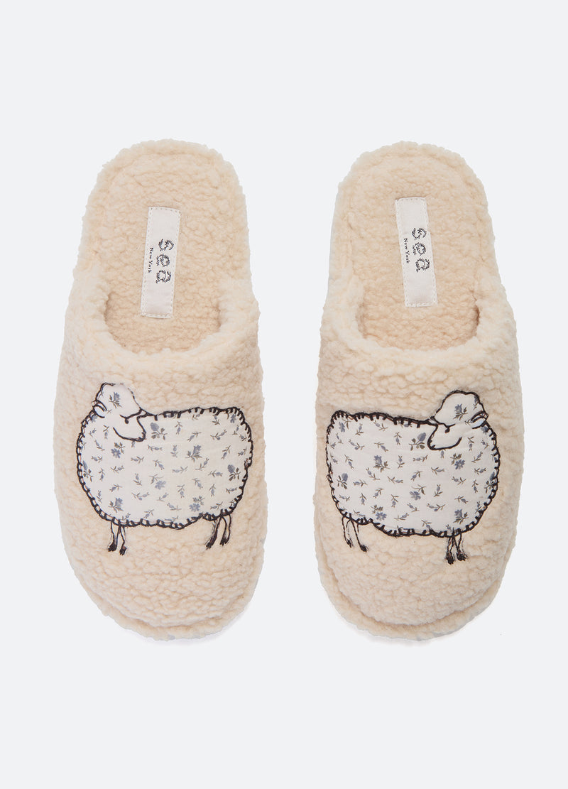 cream-sebastian slippers-flat view - 1