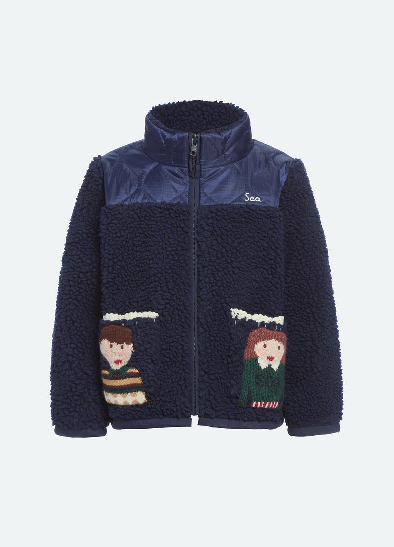 navy-patton kids jacket-front view - 1