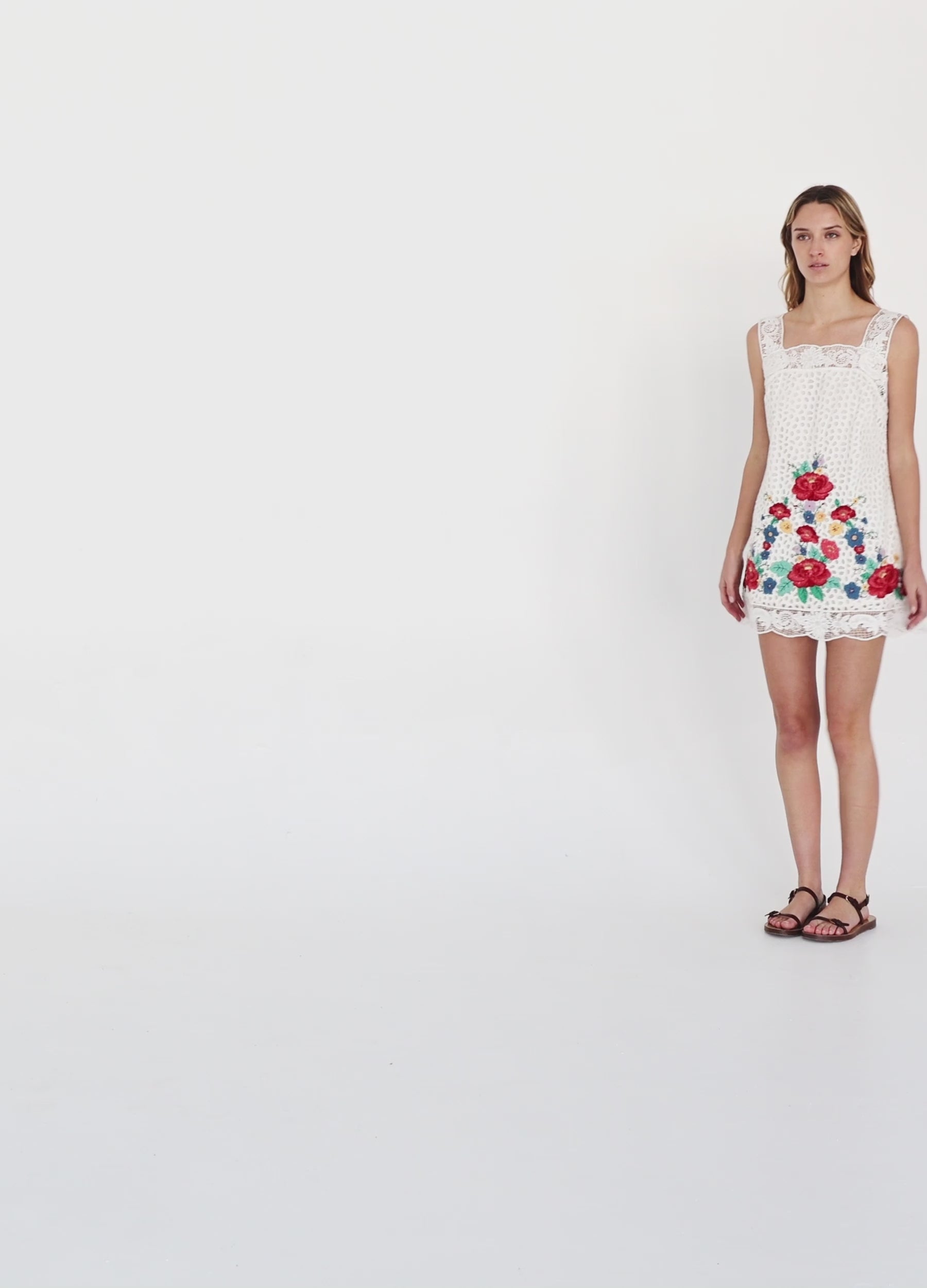 astrid floral beaded strapless mini dress Astrid Brown embellished mini dress, M / Brown main image 0