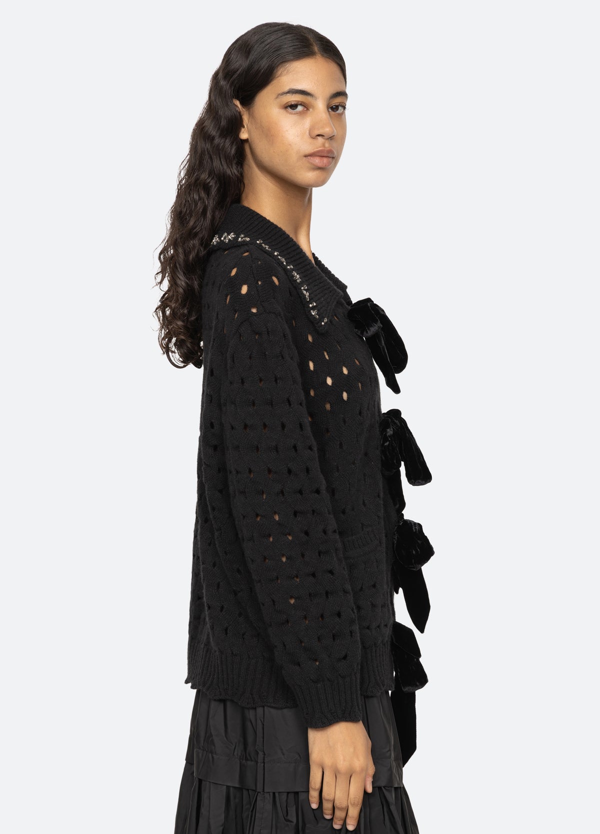 black-leia cardigan-side view - 4