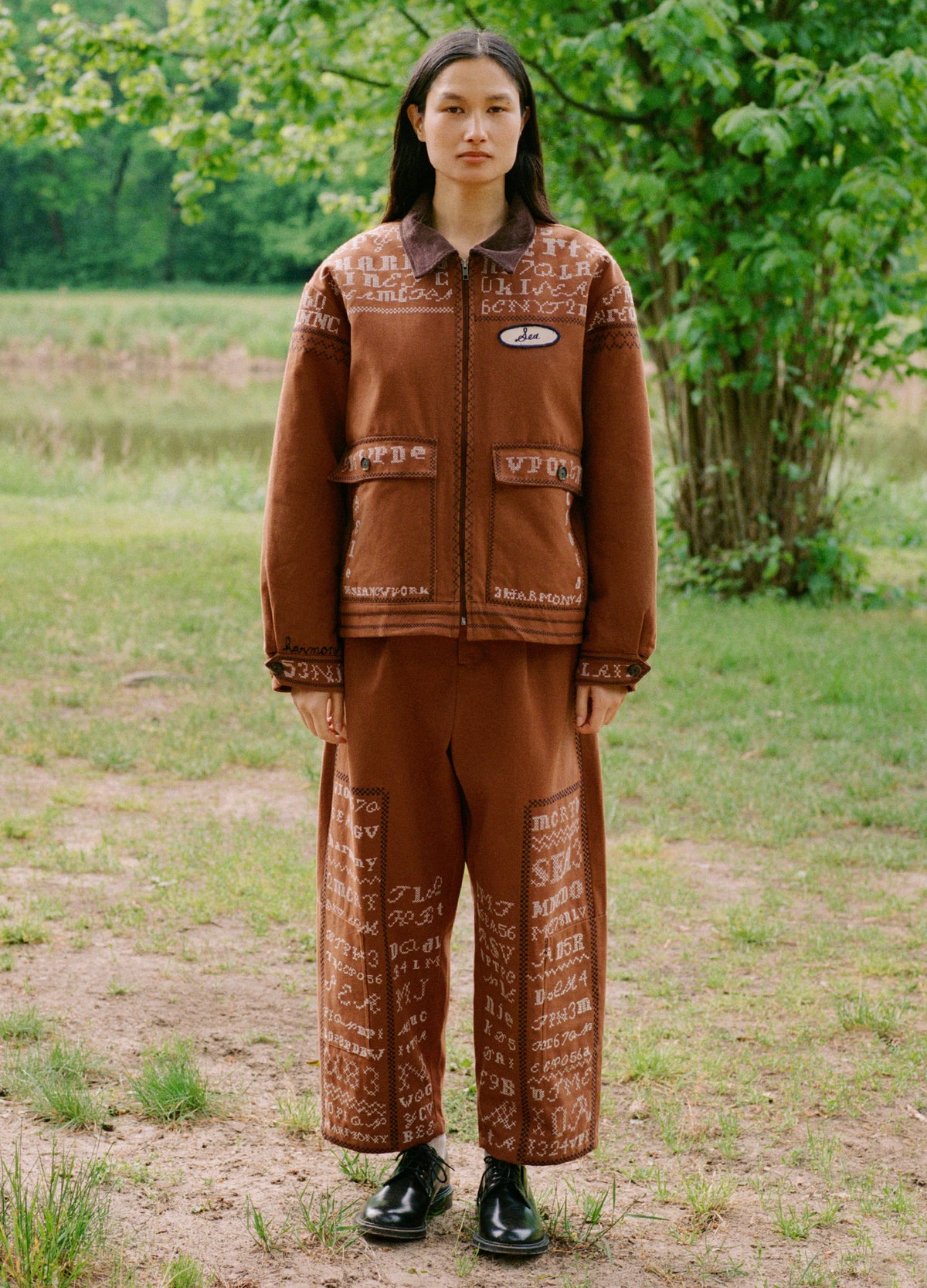 cognac-kit pants-editorial view - 2